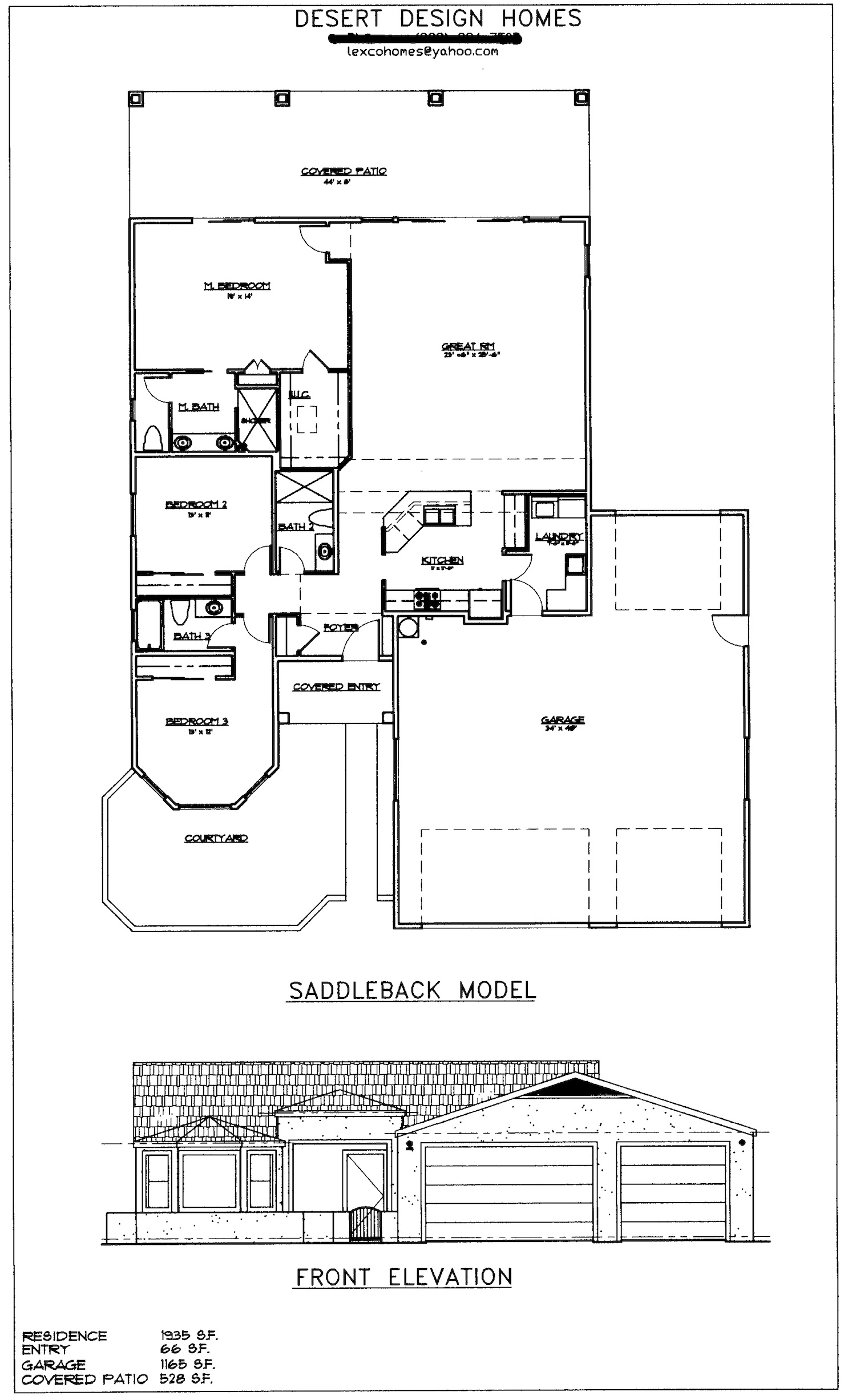 desert designed homes - saddleback